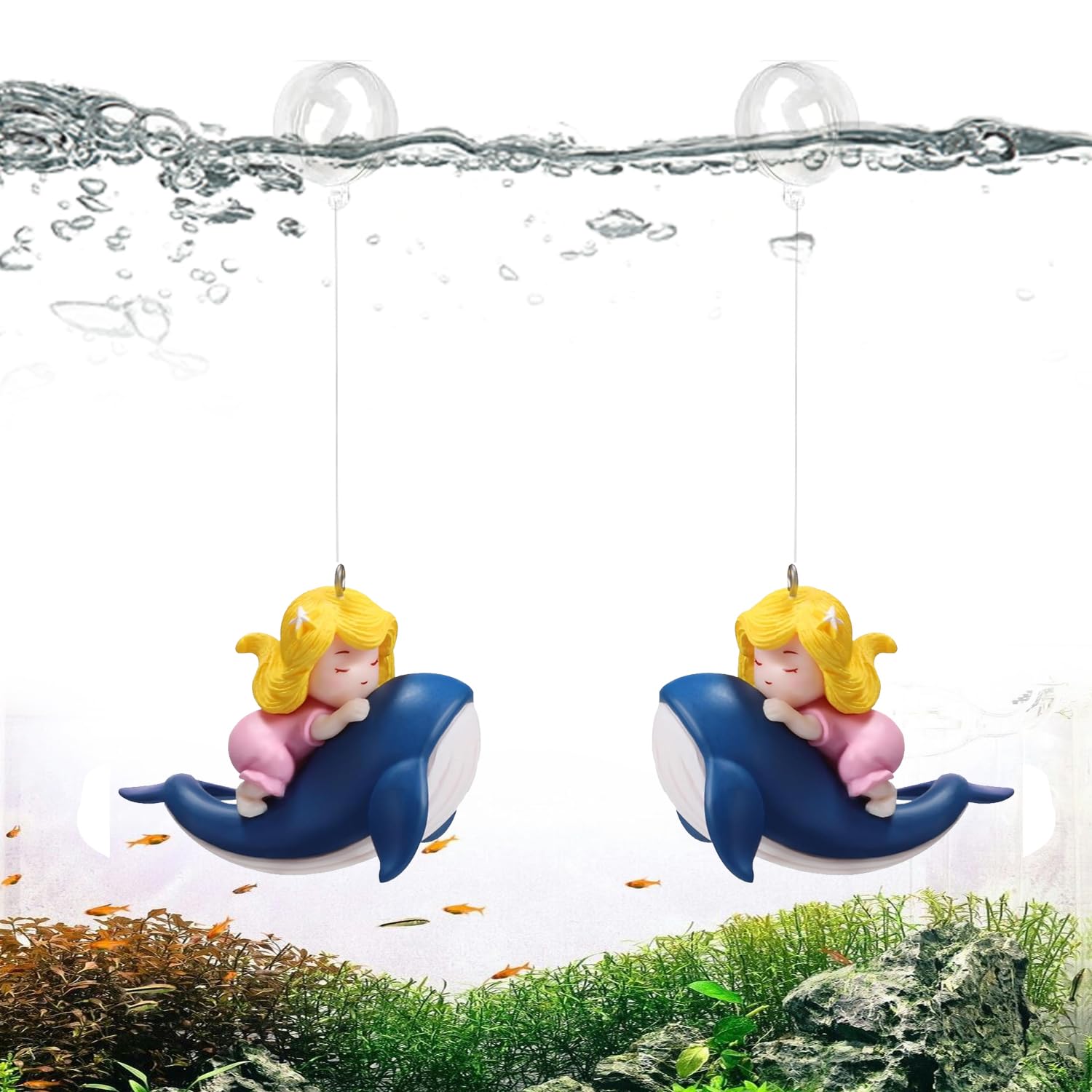 JAINSONS PET PRODUCTS Whale-Riding Girl Floating Fish Tank Decoration Miniature Cute Cartoon Aquarium Ornament Safe and Portable Suitable for Aquarium Fish Tank (Whale-Riding Girl -2Pcs) (B0DCC1TDJ4) Amazon Price History, Amazon Price Tracker