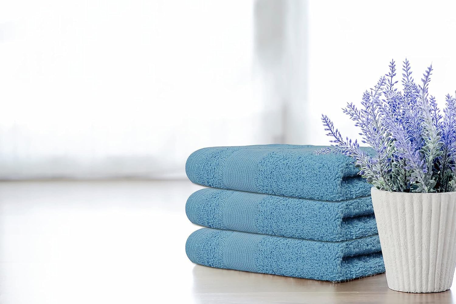 Premium Wash Cloths Pack of 12 (13" x 13") 100% Ring Spun Cotton | Luxury Washcloths | Ultra Soft Face Towels | Highly Absorbent Wash Cloths for face (Sky Blue) - Image 8