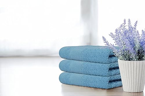 Miniatura 8 de Paquete de 12 paños de primera calidad (13 x 13 pulgadas), 100% algodón hilado en anillo, paños de lujo  Toallas faciales ultrasuaves  Paños de