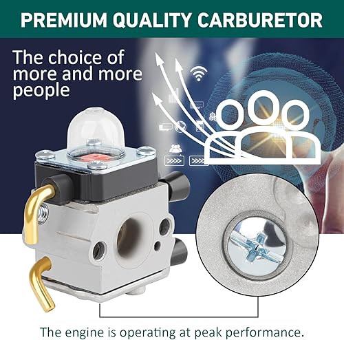 Miniatura 6 de HUZTL Carburador FS45 FS55 FS55R para STHIL FS38 FS46 HL45 FS45C FS46C FS55C FS55RC KM55 Weed Eater C1Q-S97