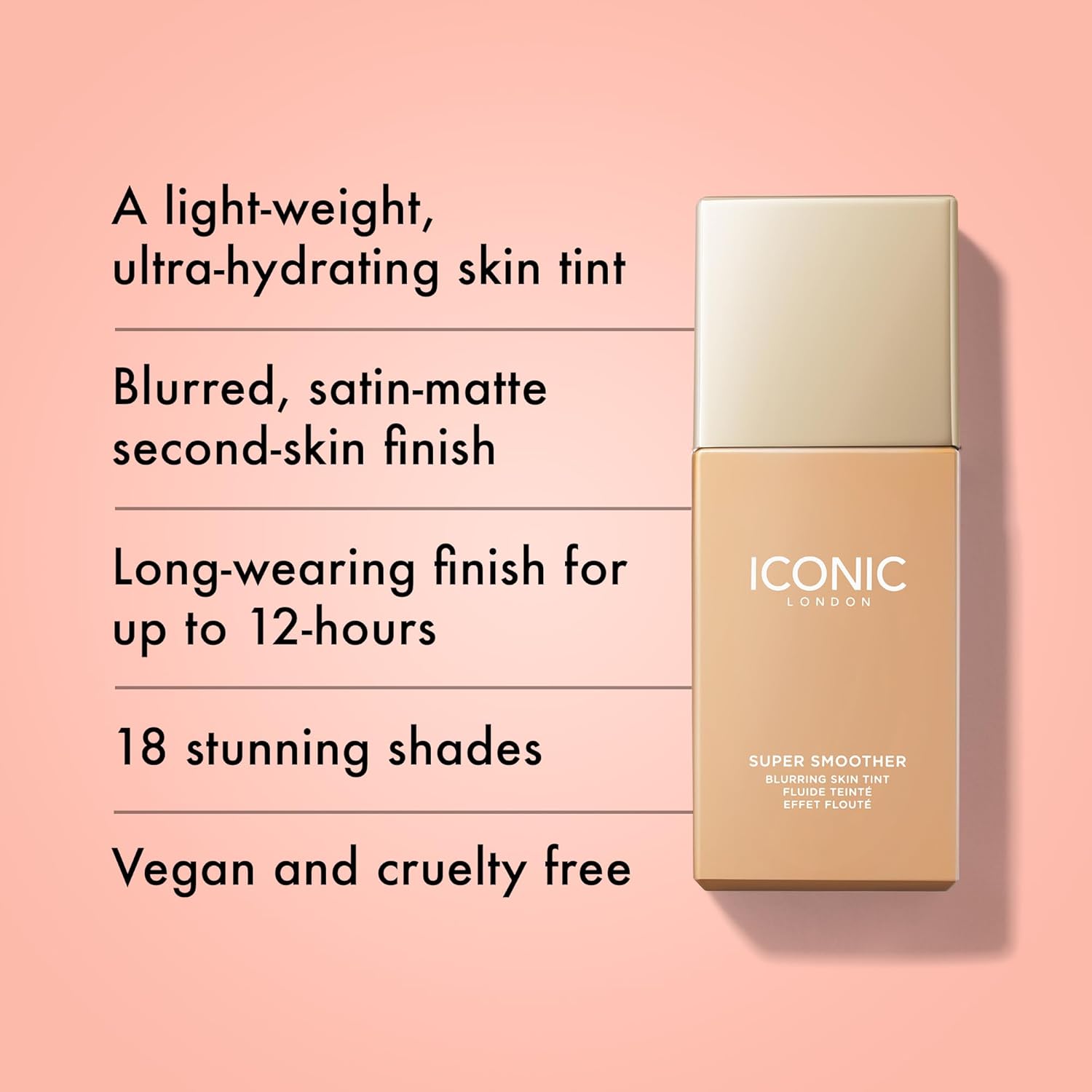 ICONIC LONDON Super Smoother Blurring Skin Tint | Light to Medium Coverage, Hydrating, Ultra-Lightweight Tinted Moisturizer, Cruelty-Free, Vegan Makeup - Image 2
