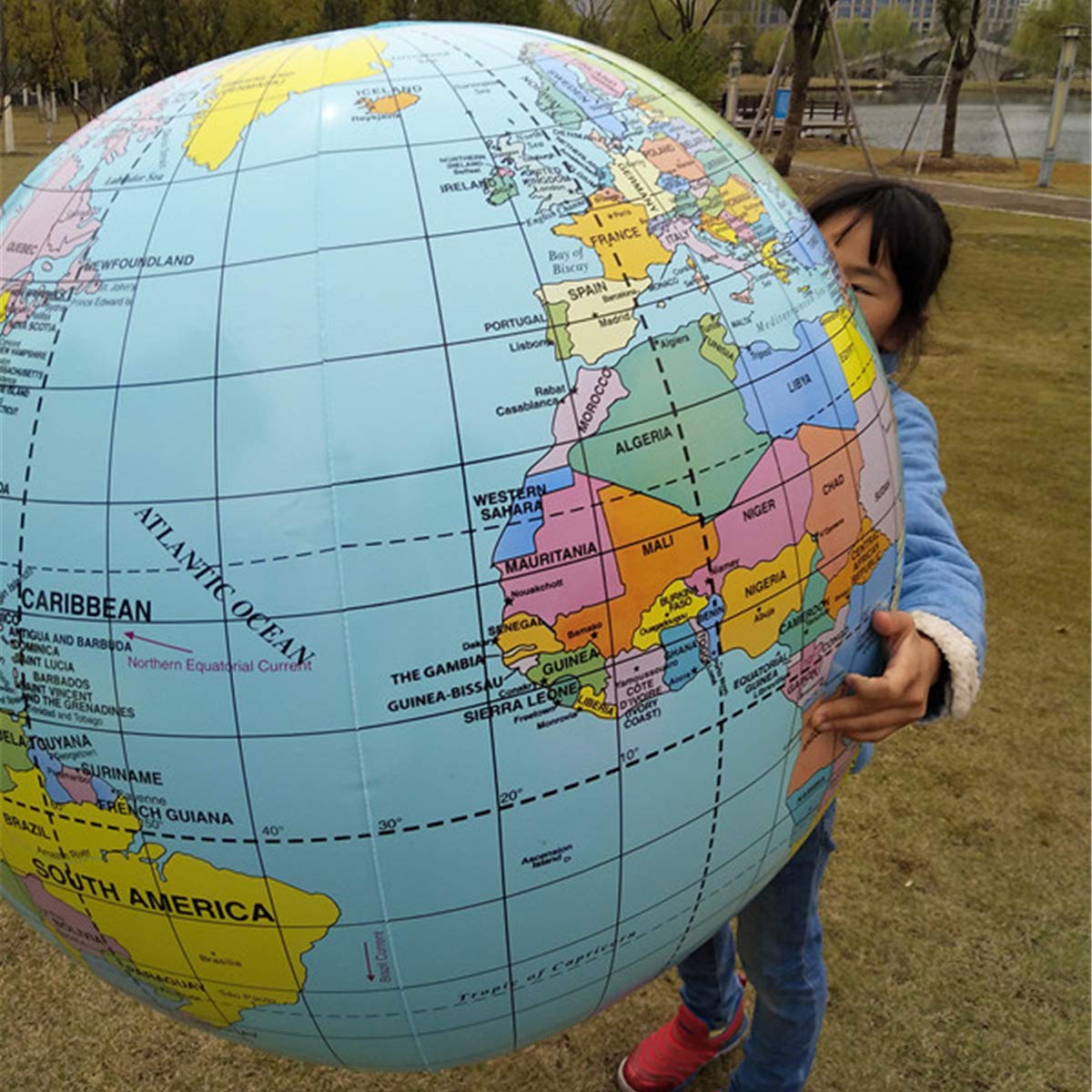 Globo Inflable Gigante Lowral, geografía del Mundo de la Tierra Inflable educativa temprana de los 90CM