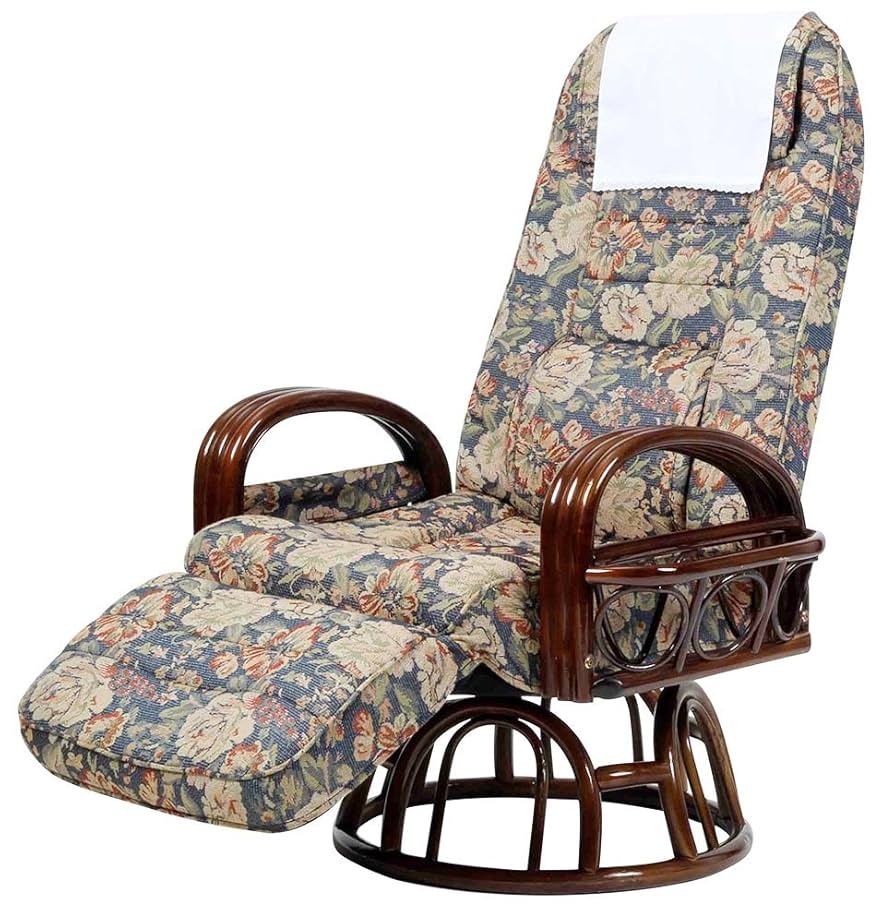 Amazon｜籐肘付 回転リクライニングチェア オットマン付 SW046K