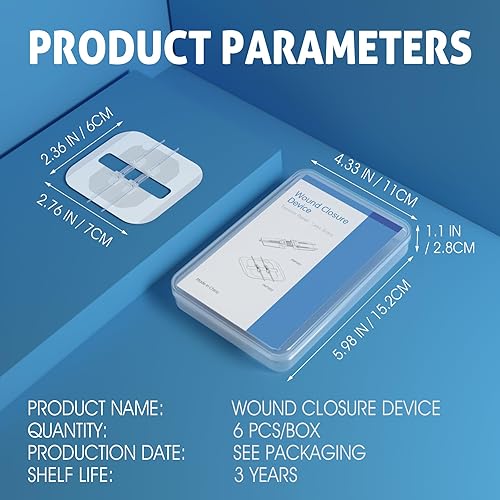 Miniatura 6 de SEABIRD Dispositivo de cierre de heridas, kits de cierres de laceración de emergencia, 6 unidades, vendajes para el cuidado de heridas, cierre