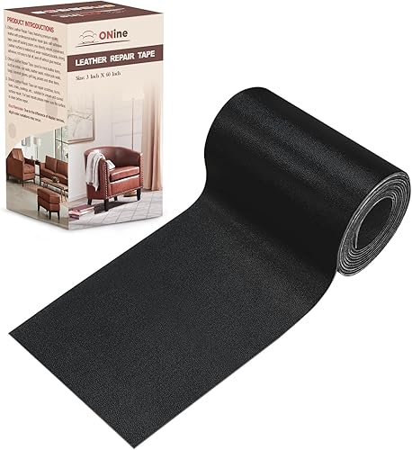 ONine Parche de reparación de cuero, cinta de reparación de cuero, parche de reparación de cuero de 3 x 60 pulgadas para muebles, kit de reparación