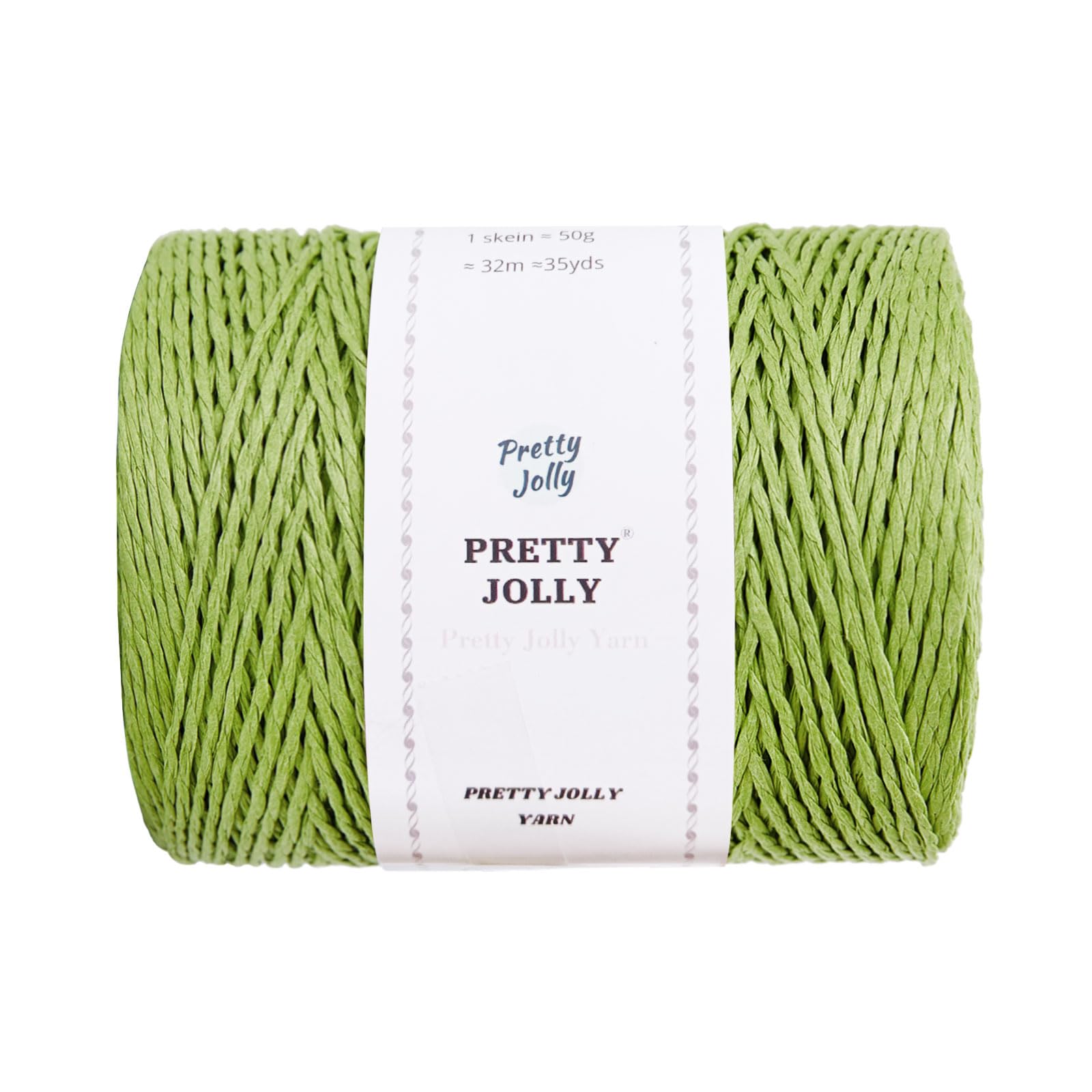 Pretty Jolly 1 Skein Paper Yarn for Crocheting -Easy Croceht, Raffia Yarn for Sun Hat & DIY Home Decor (Total 150g/240m) (Grass) โ image 1
