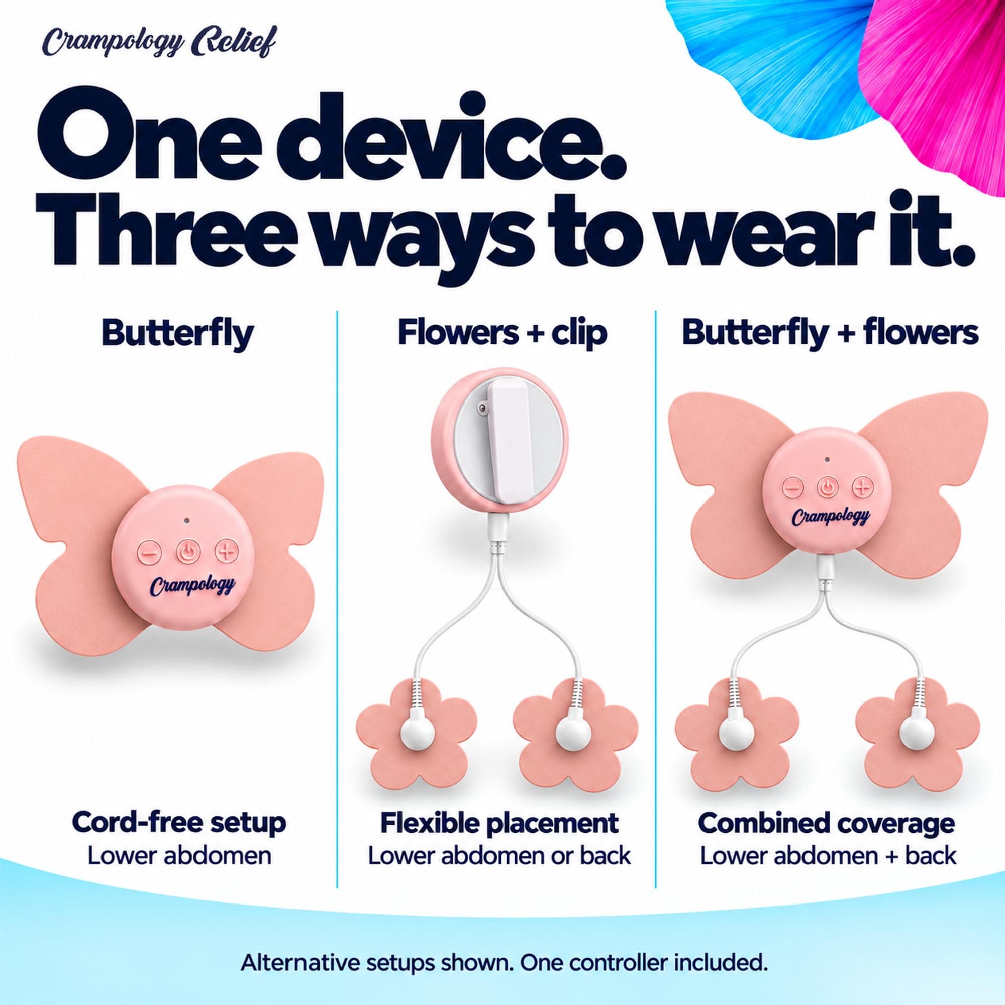 Relief-Period Pain Relief Device, Portable TENS Unit for Menstrual and PMS Cramps, Reduces Endometriosis Discomfort, Reusable Pads, Natural Cycle Support — Amazon image 5