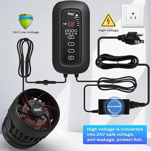 Miniatura 6 de hygger DC Potente fabricante de ondas para acuario, bomba de agua de circulación de acuario silenciosa, frecuencia de flujo ajustable, 4 modos de