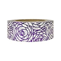 Vista 84 de Wrapables Cinta adhesiva Washi colorida, plata metálica