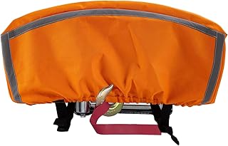 Badlands Winch Cover 12000 Lb Waterproof, winch accessories, High Durability Heavy Duty Oxford Fabric Dust Prevention Sunproof with Reflective Ribbon for Electric Winch (Orange)