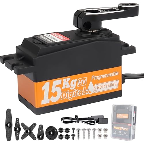 HobbyPark Low Profile Servo 0.07sec Fast Speed Steering Servo 15kg fit 1/10 RC Touring Cars Drift for Tamiya TT02 HPI RS4 Sport 3 Sprint 2 Kyosho Fazer Mk2 MST Traxxas 4-Tec 3.0 2.0 Waterproof