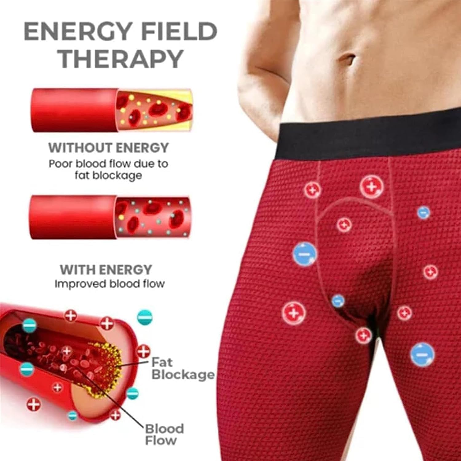 2PCS Ionic Energy Field Therapy Compression Shorts for Men, Mens Workout Spandex Shorts