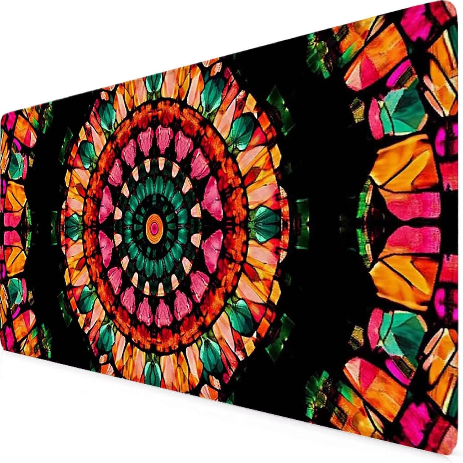 Kolorowa podkładka pod mysz geometria XXL podkładka pod mysz 1200 x 600 mm podkładka pod mysz ze zszytymi krawędziami i gumową podstawą antypoślizgowa podkładka pod mysz XXL do komputera, laptopa