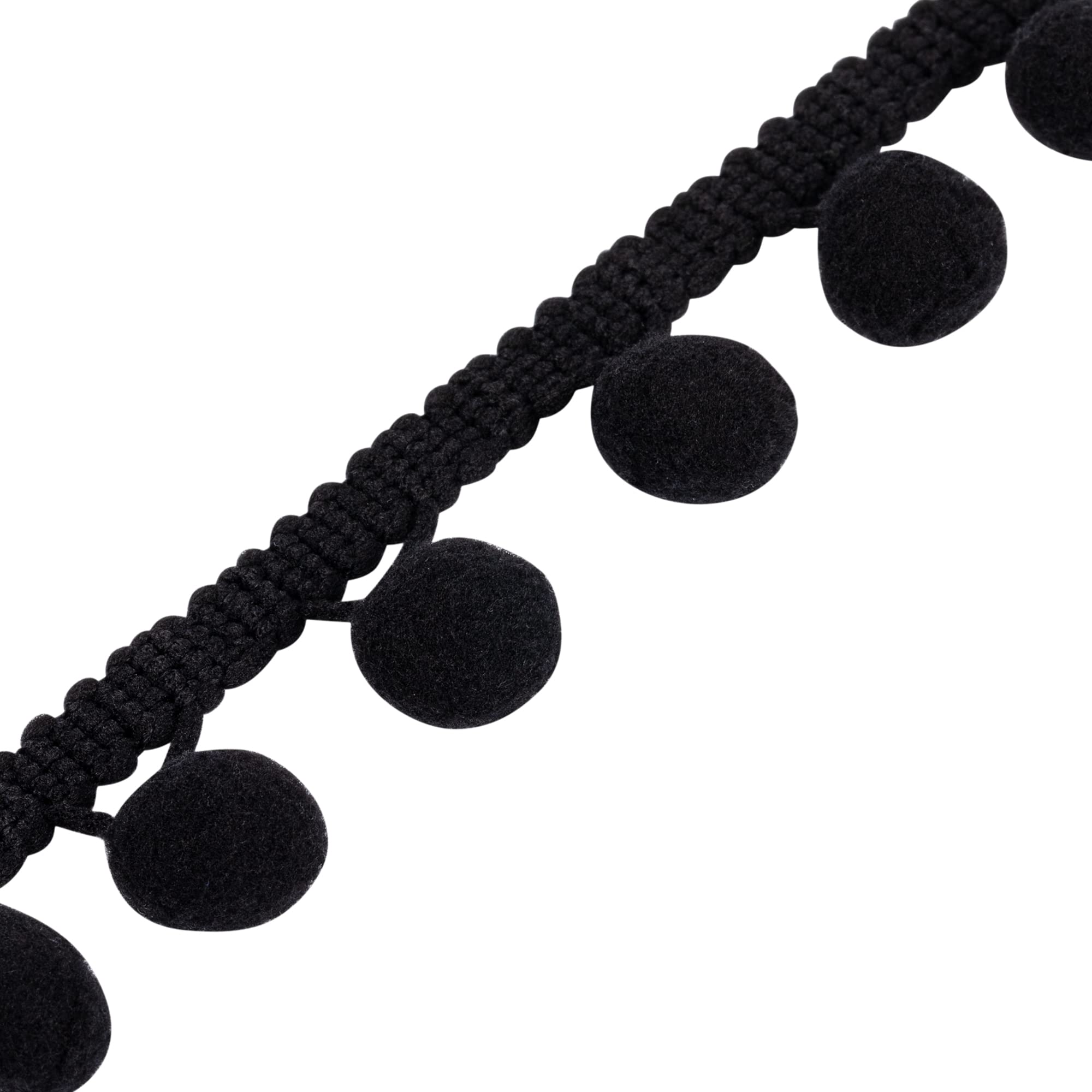 Small Pom Poms for Crafting & Kids Supplies: Mini Pom Poms 1.5cm Diameter, Craft Pom Poms, Pom Pom Garland, Pom Pom Trim, Pompoms, Pom Poms Craft - Versatile, Colourful DIY & Décor Set (Black,1m)