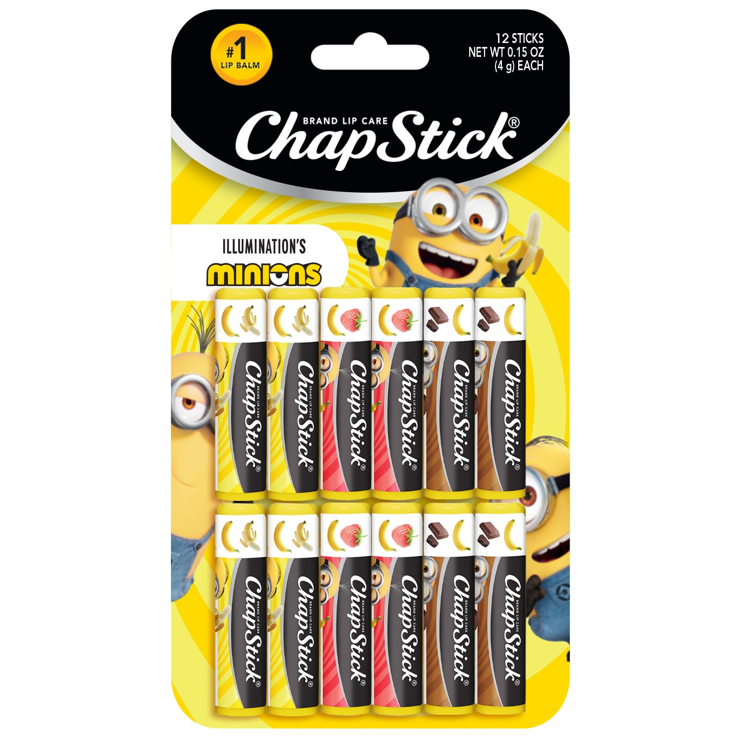 Amazon.com : ChapStick Lip Balm, Minions Banana Variety Pack (12