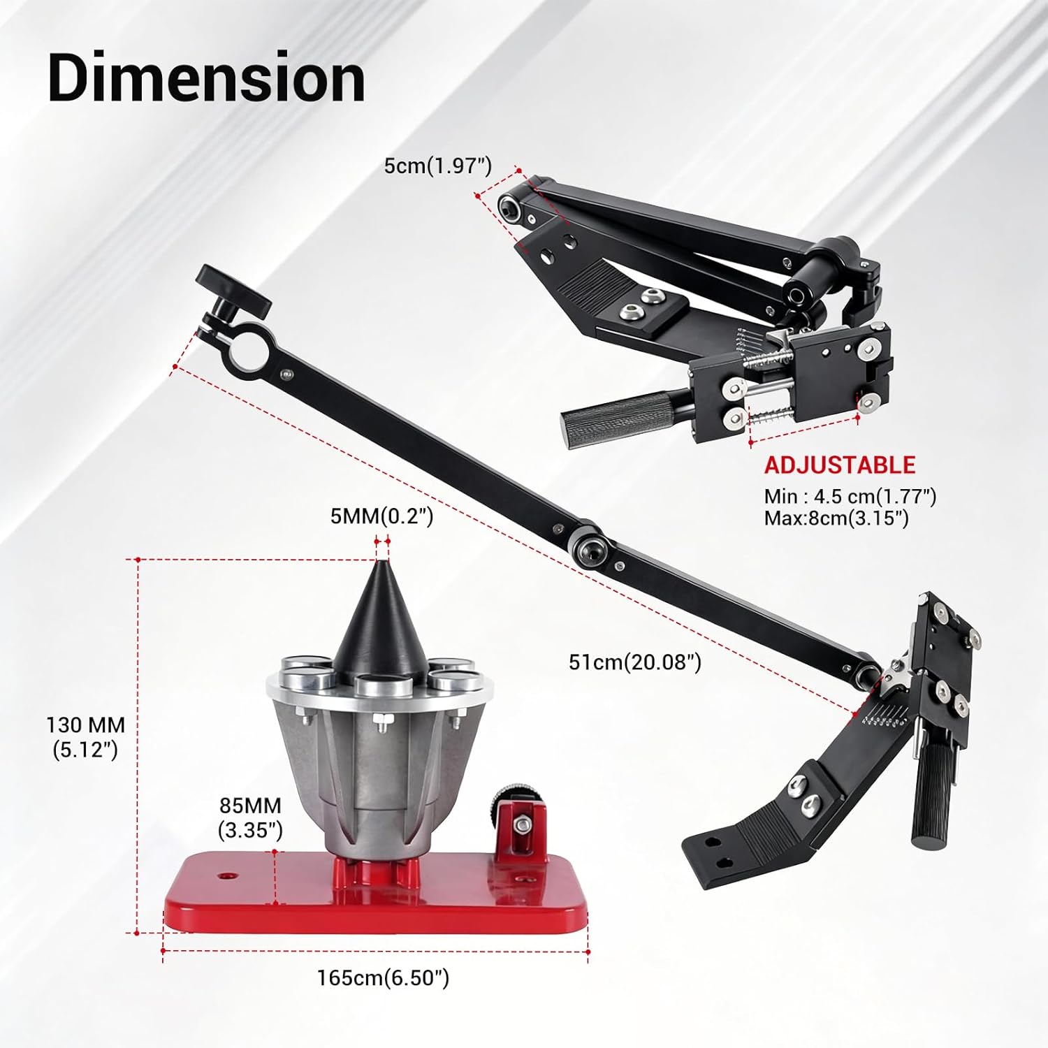 muge racing Lawn Mower Blade Sharpener & Balancer Kit, 15°-45° Adjustable Sharpener with Red Magnetic Wall Mount Lawn Mower Blade Balancer, Compatible with Many Blade Types, Replaces 42-047 & 339075B
