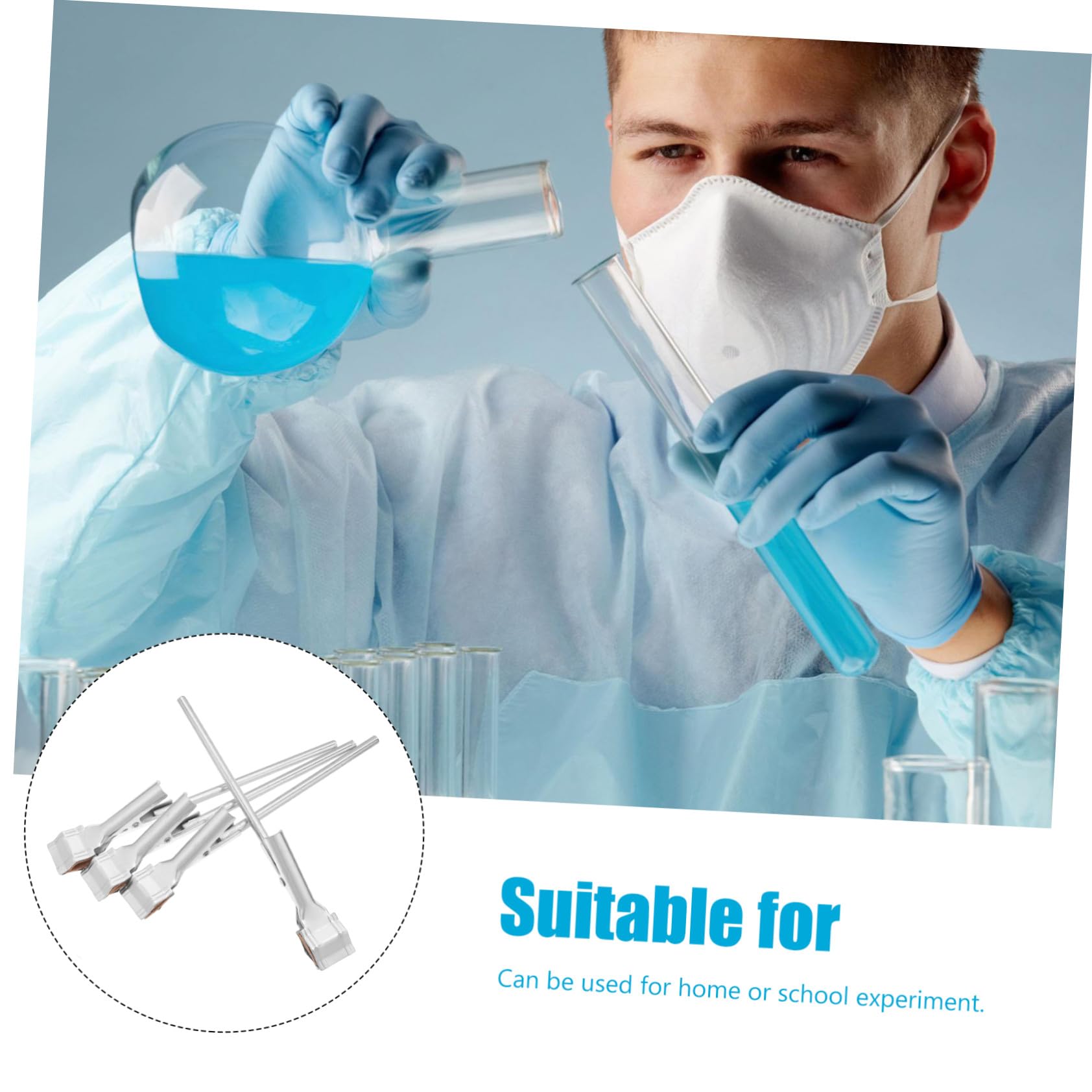 4 Piezas Pinzas de Soporte para Laboratorio de Hierro Abrazaderas Resistentes para Tubos de Ensayo Matraz y Vaso Compatible con Soportes de Anillo para Experimentos Científicos