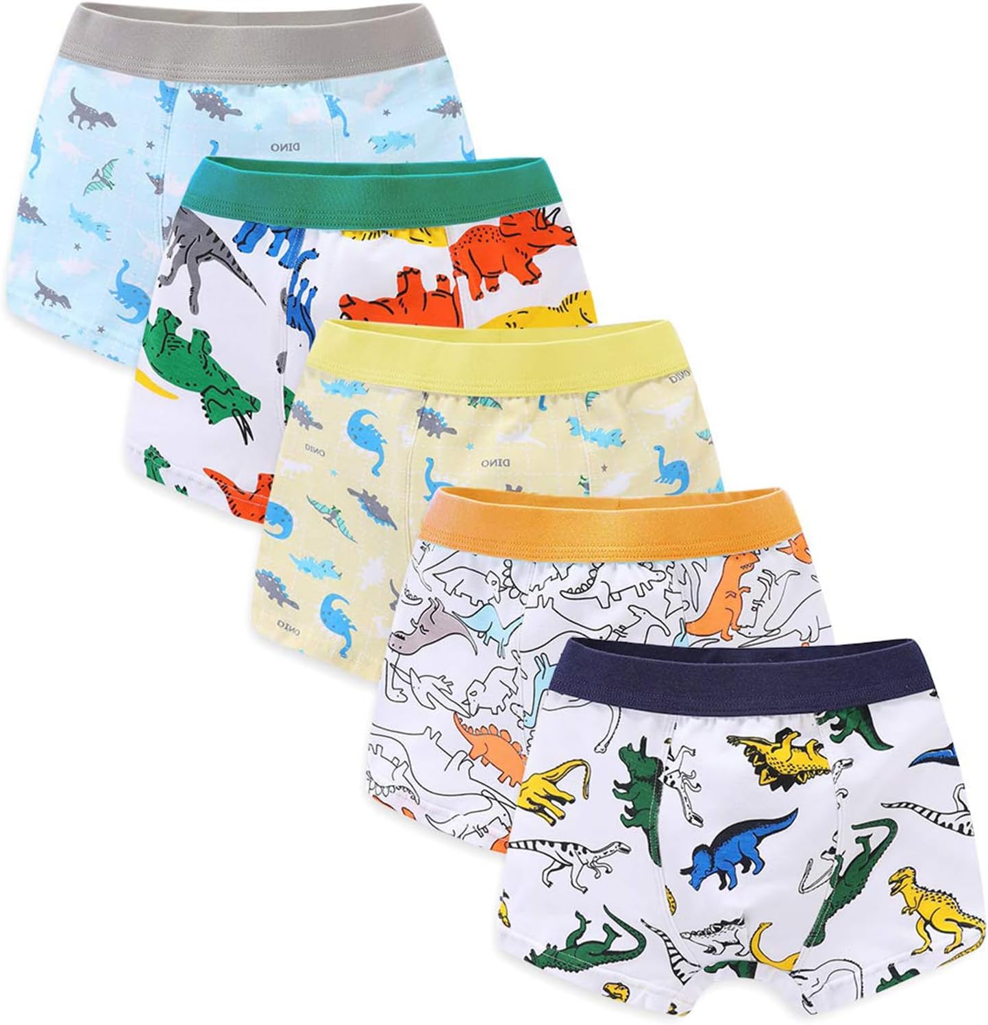 CHUNGToddler Little Boys Underwear Soft Cotton Boxer Briefs 2-11Years Dinosaur Pack for Pupil Kindergarten Kids