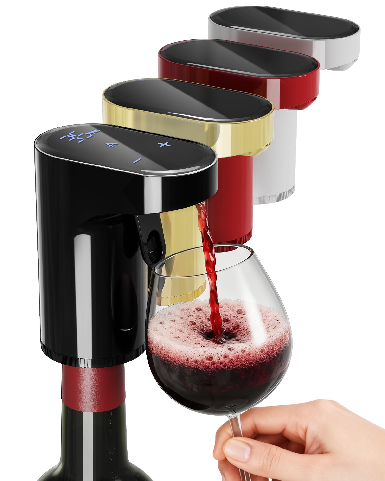 5-in-1 Electric Wine Decanter with Aerator,Digital Alcohol Bottle Dispenser Adjustable Dosing,Smart Whiskey Pourer, Liquor/Spirits Pump Automatic,Nice Gifts for Women Men Mom Dad Husband Boss(Black)