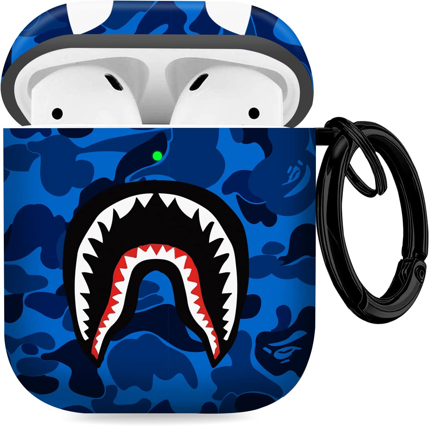 Shark Teeth Softshell Silicone Camouflage Airpods Case, IMD