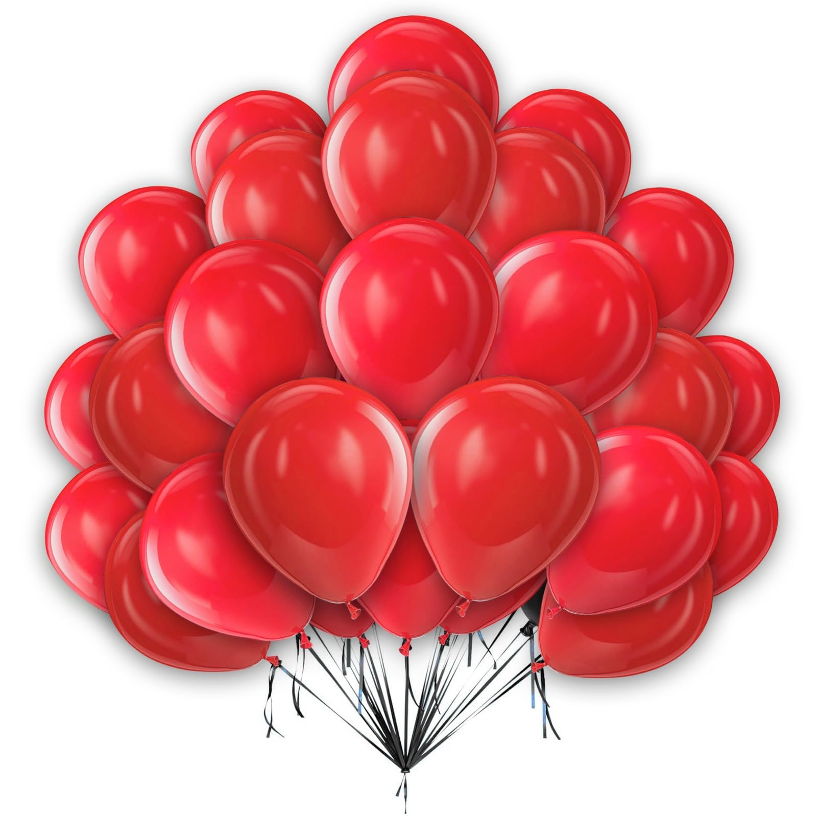 12 Inch Red Balloons Red Themed Party Balloons for Kids Party Arch Red Birthday Decoration for Men Women Wedding Decor Red Romantic Decoration 100 Pack