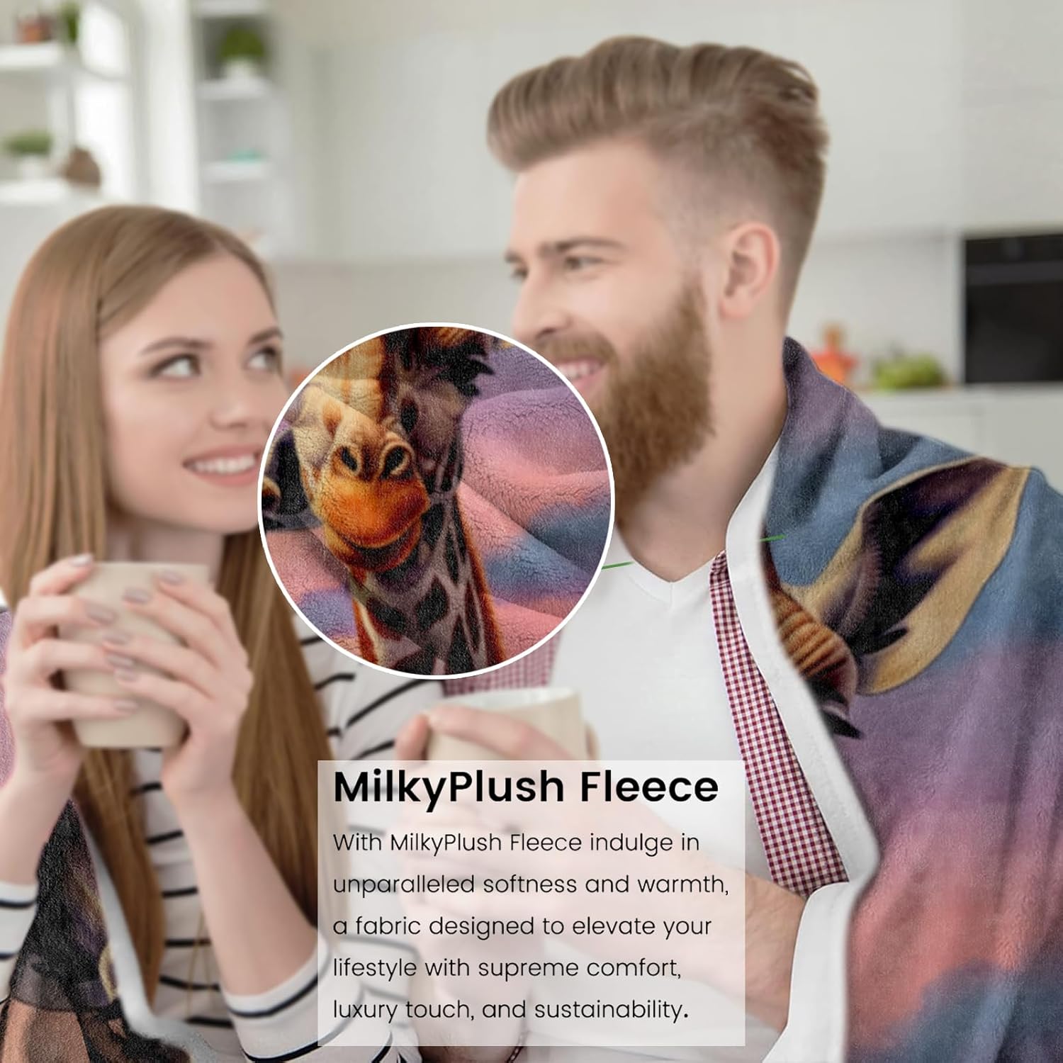 Playful Giraffe Blanket for Girls Women Adults Soft & Warm Flannel Fleece Throw Blankets - Cozy, Lightweight Plush for Couch, Bed, Travel - Ideal for Outdoor 60x50 inch