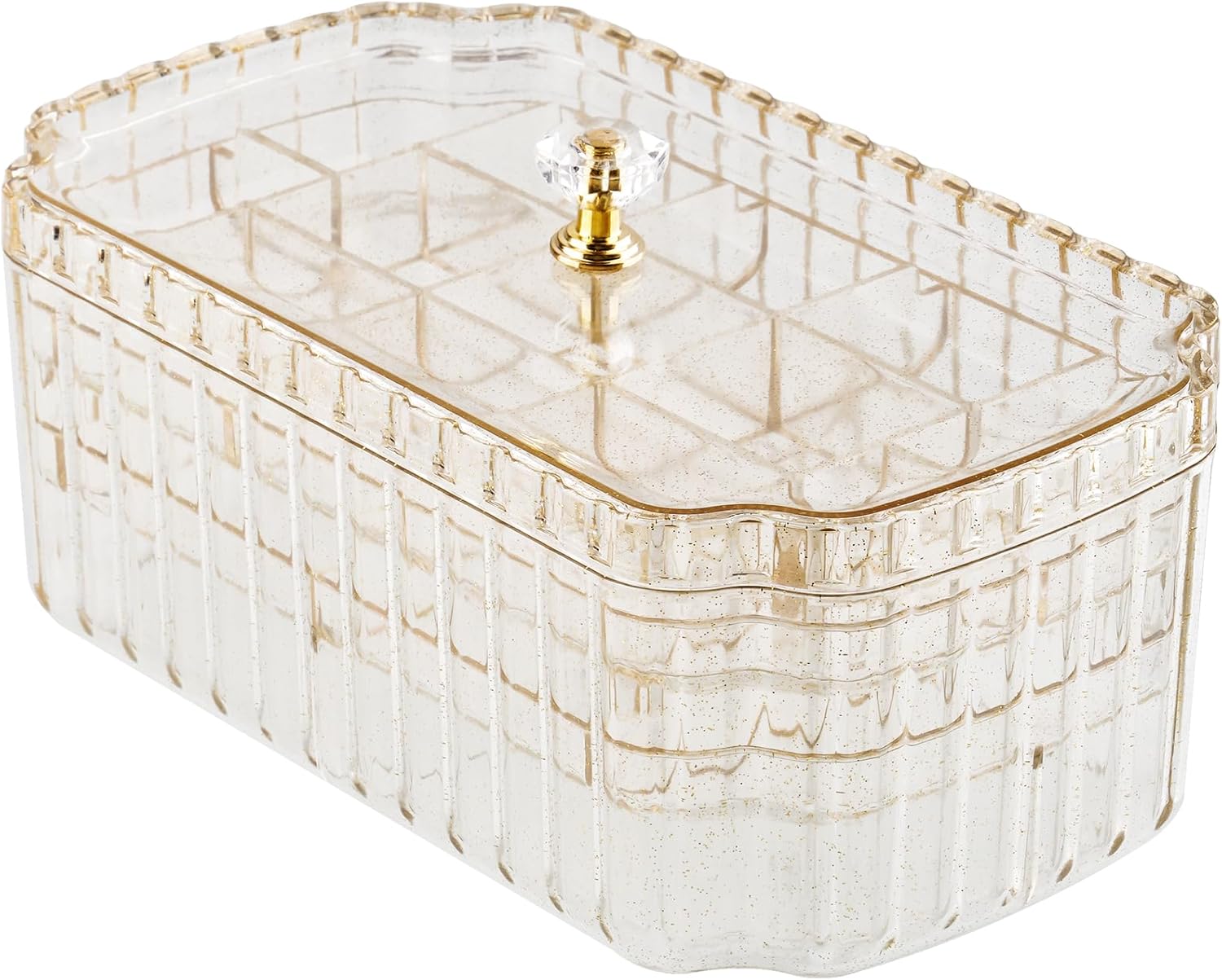 NiHome Transparent 3-Layer Jewelry Organizer Box with...