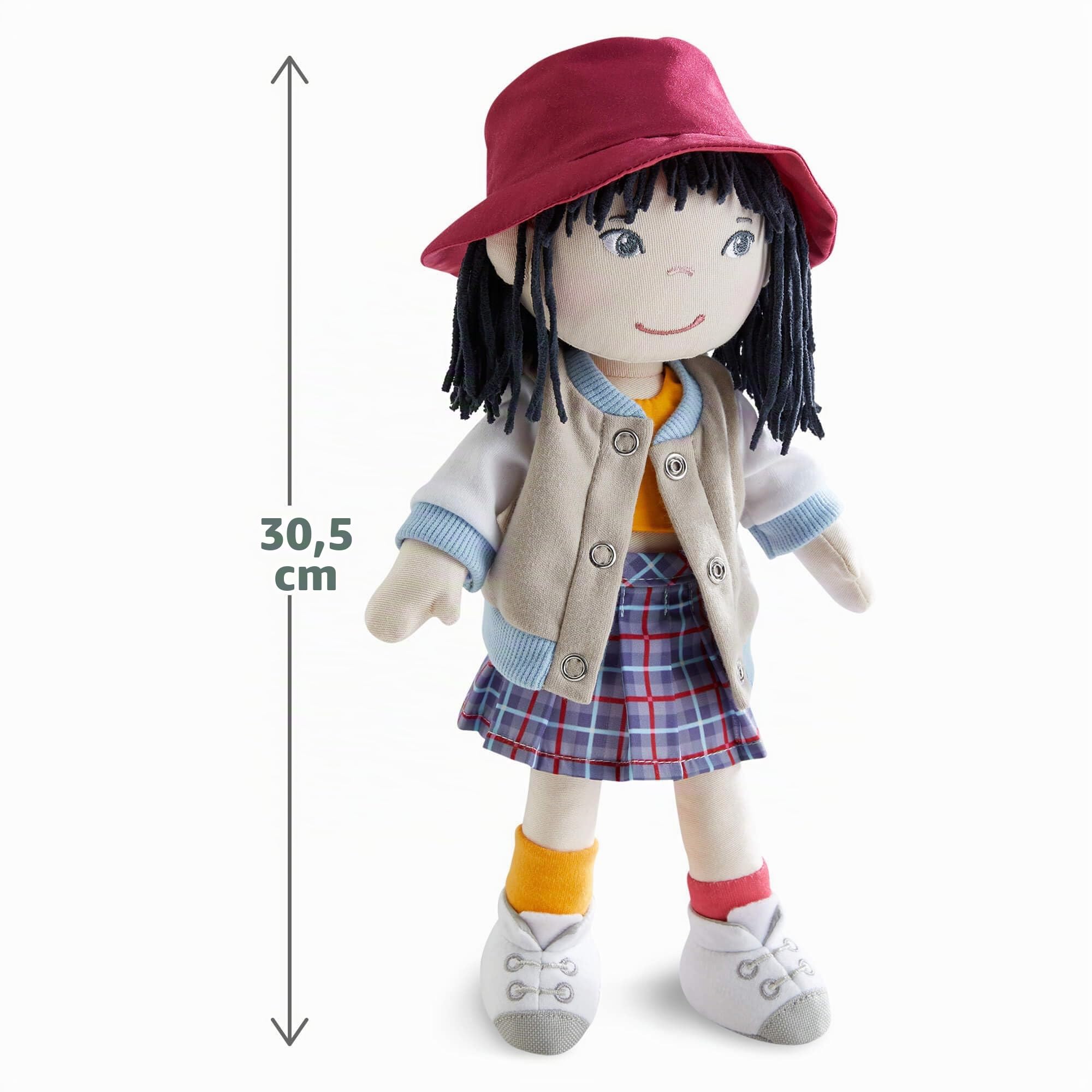 HABA Yuki – Muñeca de Tela Fresca de 30 cm para niños pequeños, fácil de Poner y Quitar, fácil de Limpiar y Lavable, a Partir de 18 Meses, 2011829001