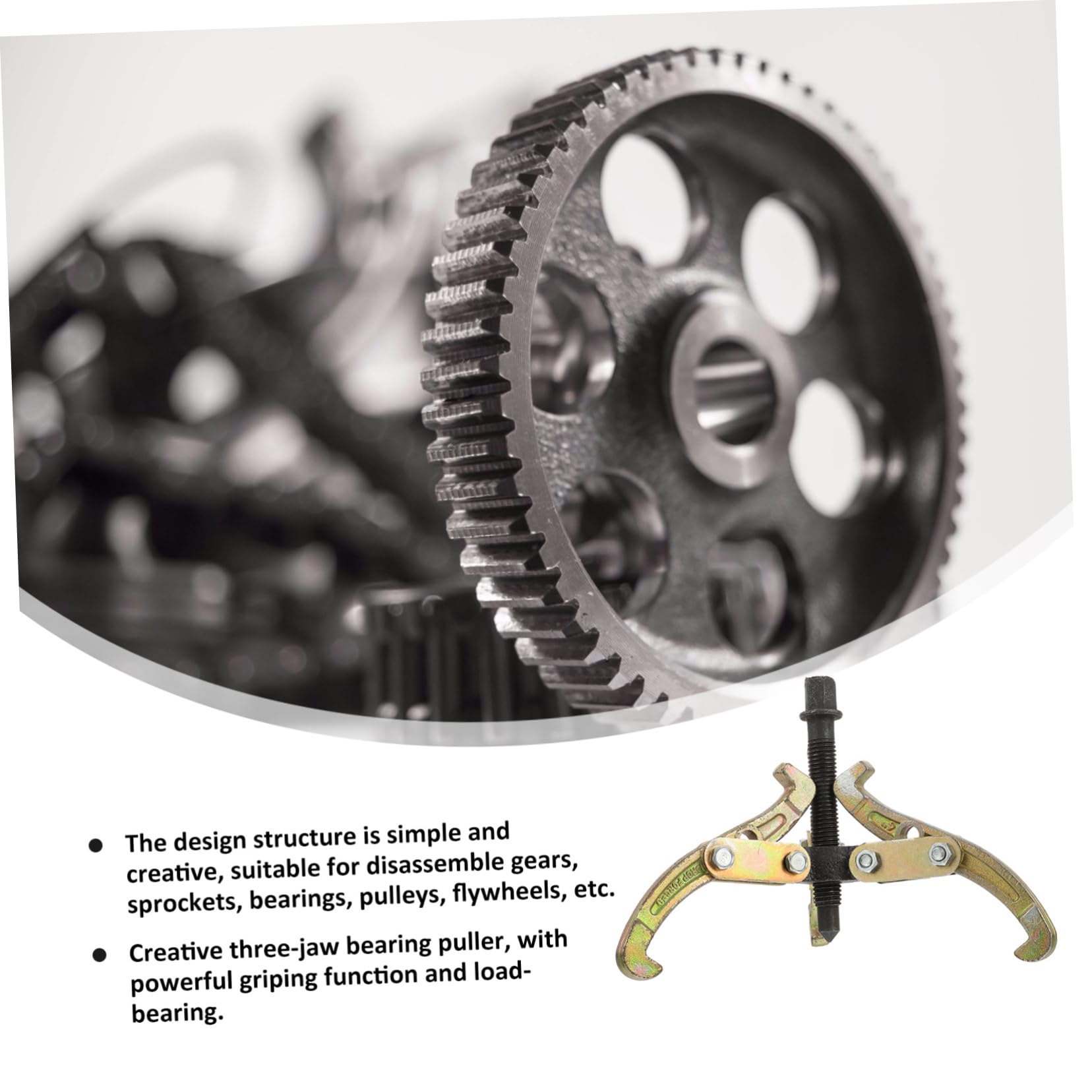 Anneome Extractor de Engranajes de Tres Mordazas de Acero, Herramienta para Extraer Rodamientos y Poleas Resistente Taller Mecánico Color Aleatorio