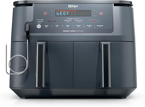 Ninja Air Fryer, Thermometer, Roast, Bake, Air Fry, Crisps, Broil,