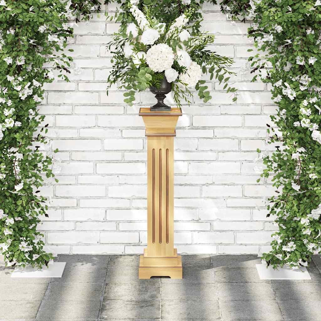 Klasyczny stojak na rośliny kolumnowy z jasnego drewna, 17 x 17 x 66 cm, z dużą podstawą na kwiaty i rośliny doniczkowe, konstrukcja MDF, stabilny i łatwy w pielęgnacji, idealny do salonu,