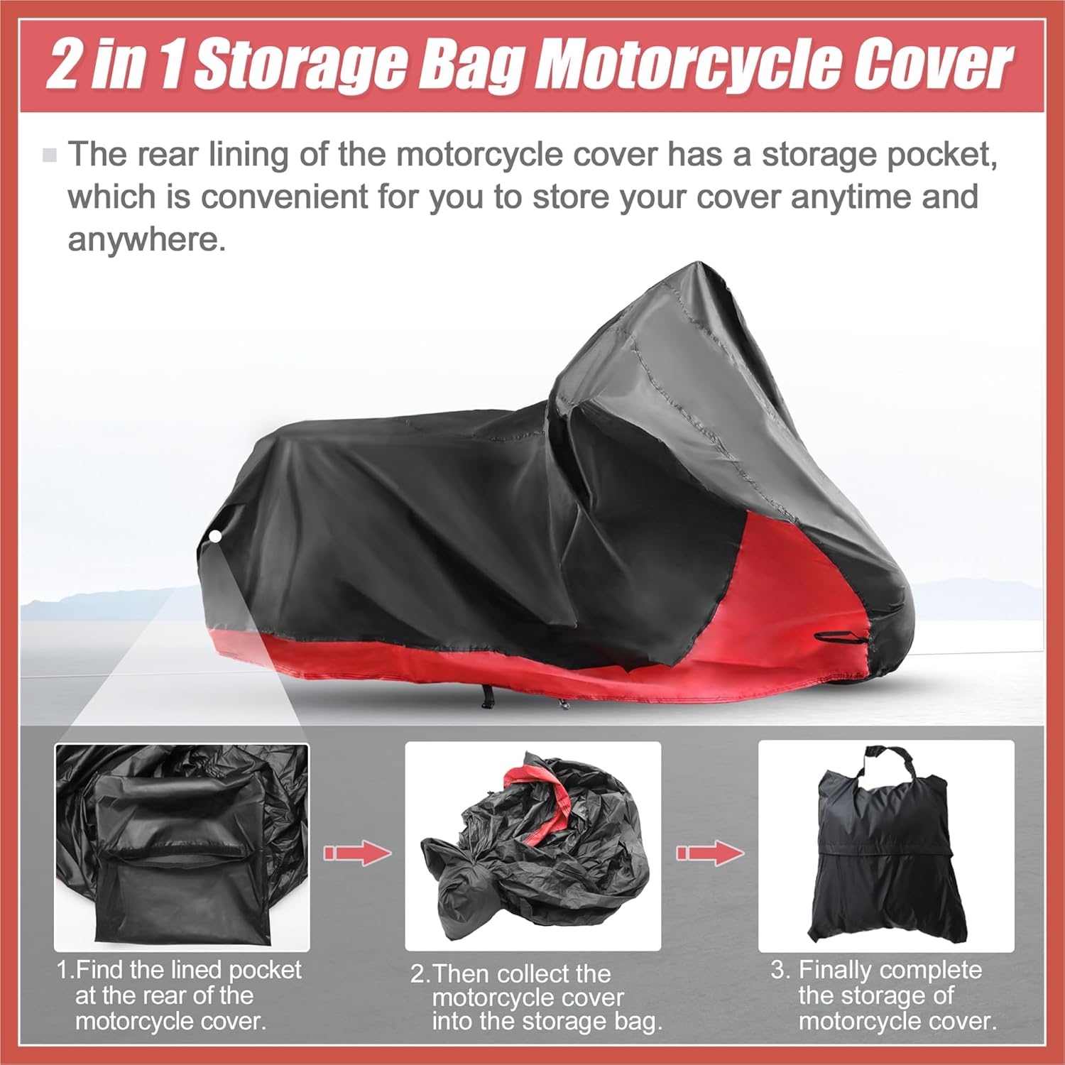 ACROPIX 2 in 1 Motorcycle Cover Waterproof Protector for Harley Street Glide Glide Road King Special Ultra Limited FLHTK Freewheeler FLRT Tri Glide Ultra CVO Trike Models Car Parts