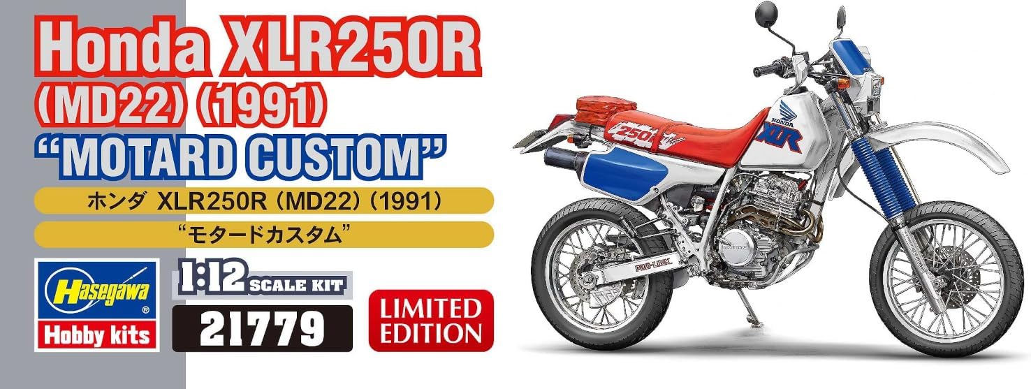 Hasegawa 1/12 Honda XLR250R (MD22) (1991) "Motard Custom Plastic Model 21779 (Motorcycle)