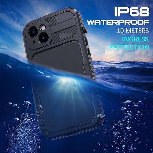 Miniatura 2 de Ezanmull Funda impermeable para iPhone 14 con protector de pantalla integrado, a prueba de polvo, a prueba de golpes, a prueba de caídas, cubierta