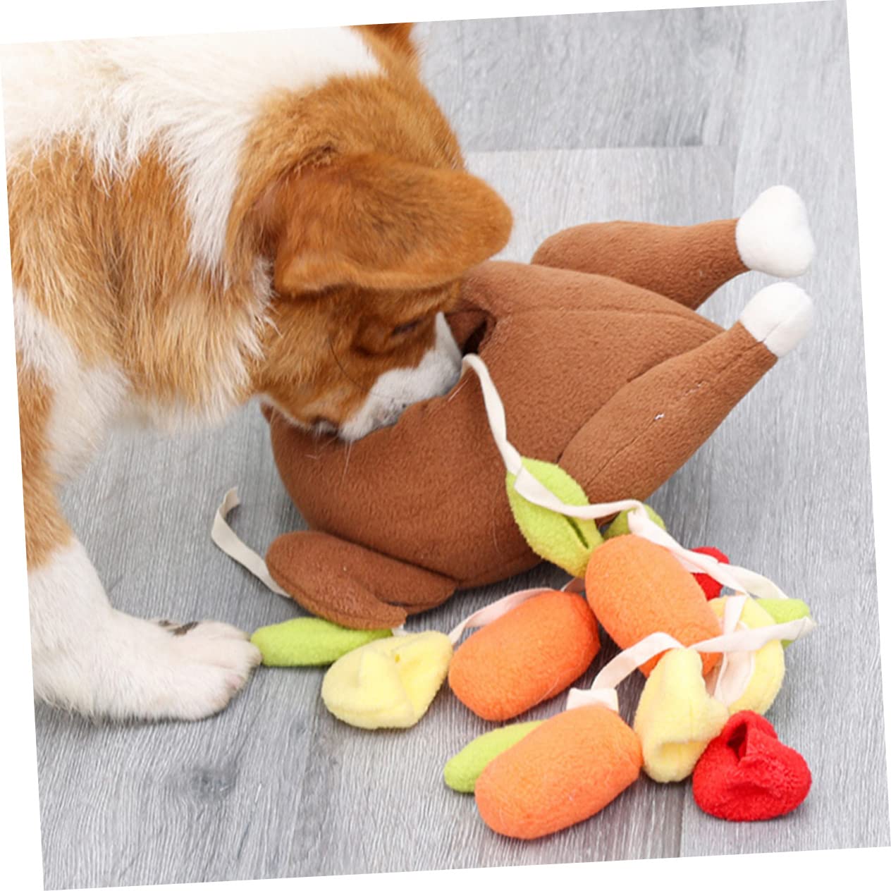 minkissy 3pièces Jouet Interactif pour Chien Jouet à Mastiquer Peluche Design Dinde pour Et Entraînement des Animaux De Compagnie