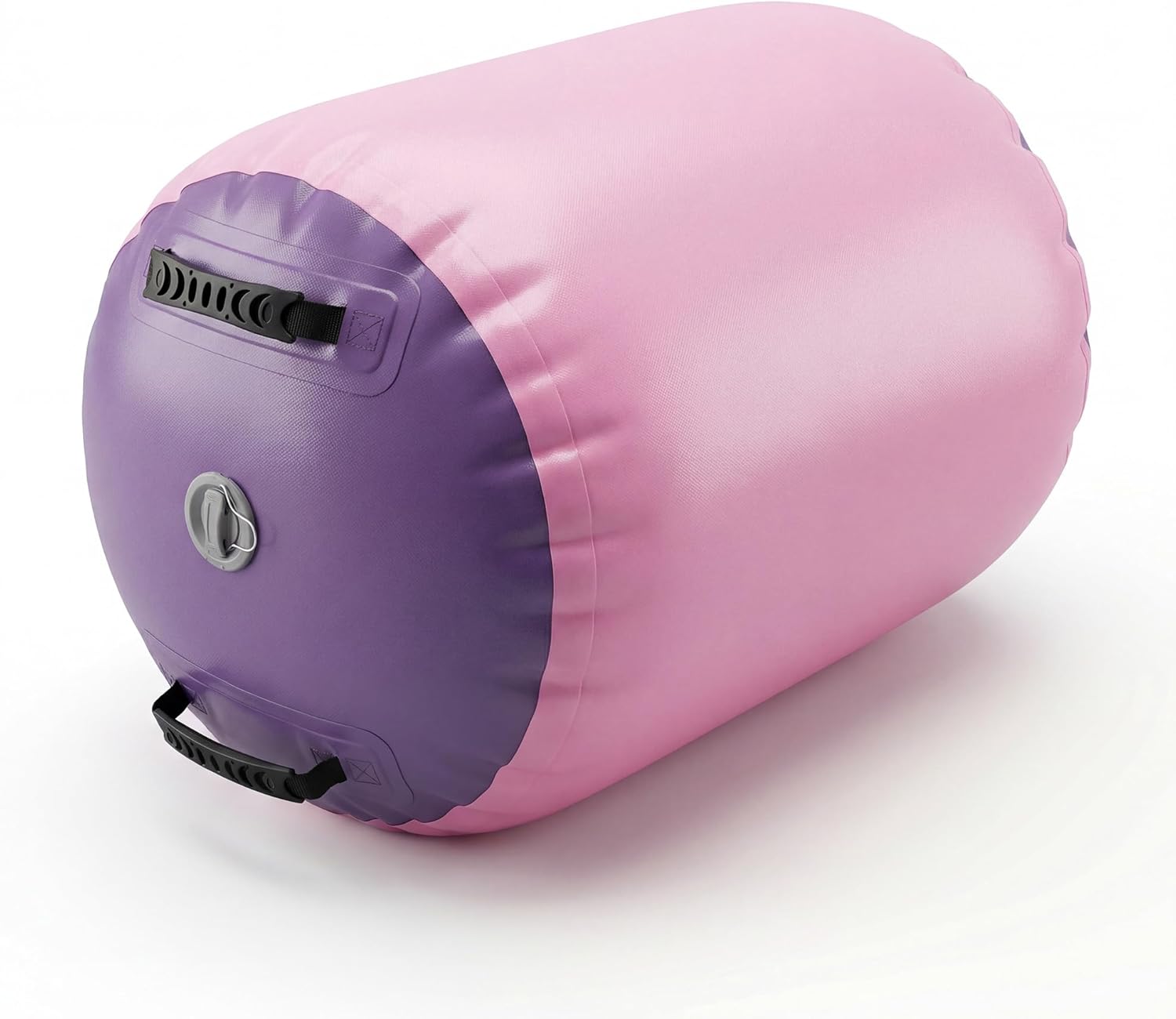 Inflatable Gymnastics Air Roller Barrel, Gymnastics Air Roller Air Barrel Inflatable Tumbling Mat, Tumble Track Backhandspring Mat Gymnastic Equipment for Yoga Training Cheerleading Home Use, 20in x 20in x 31in, Pink