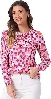 Día de San Patricio Blusa Elegante De Manga Larga con Cuello De Volantes Y Lunares Vintage para Mujer