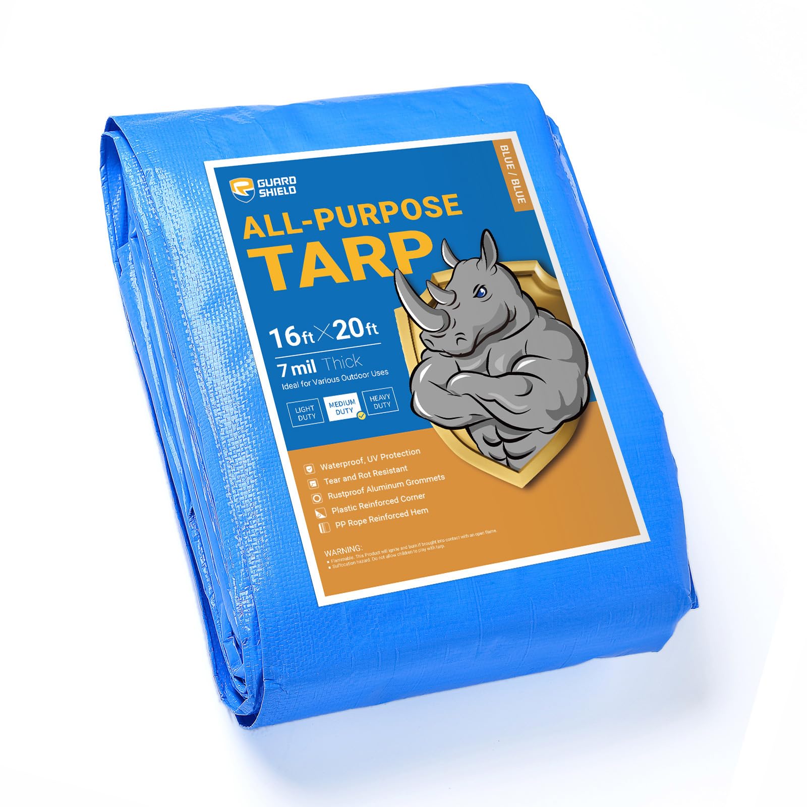 GUARD SHIELD White Tarp 10x12 Feet Medium Duty All Purpose Poly Tarps Cover 7mil — view 127