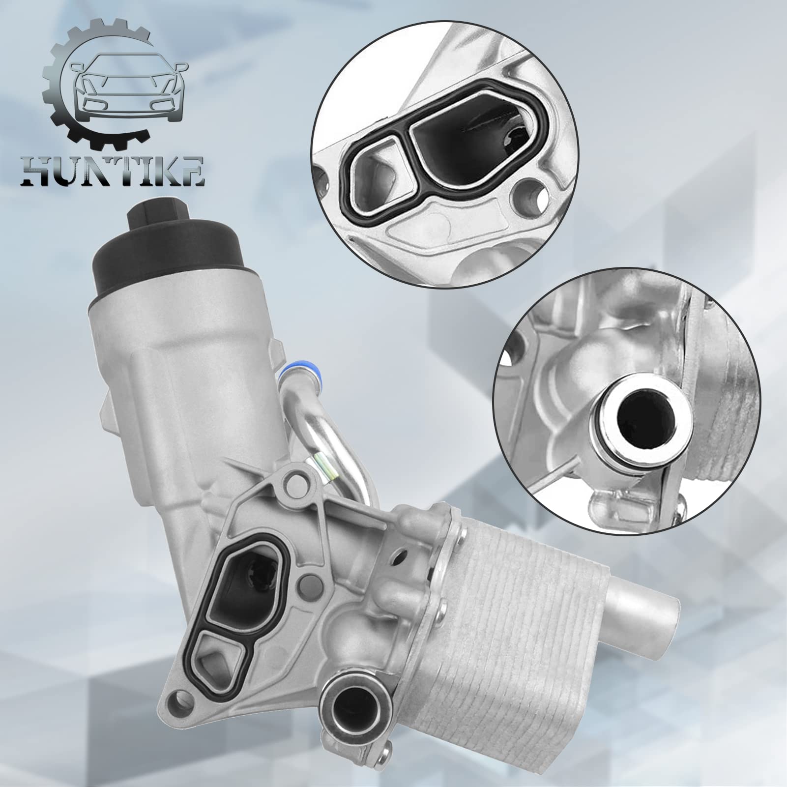 Huntike 55566784 Engine Oil Cooler Filter Housing Compatible with 2011-2020 Chevy Cruze Sonic Trax Buick Encore 1.4L Part# 650039 88179-91400 55593189 55594651 55565385
