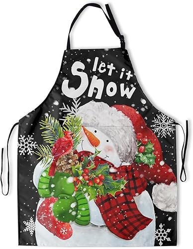 Giwawa Kitchen Cooking Pockets Apron Adult Adjustable Aprons for Home Grilling Baking