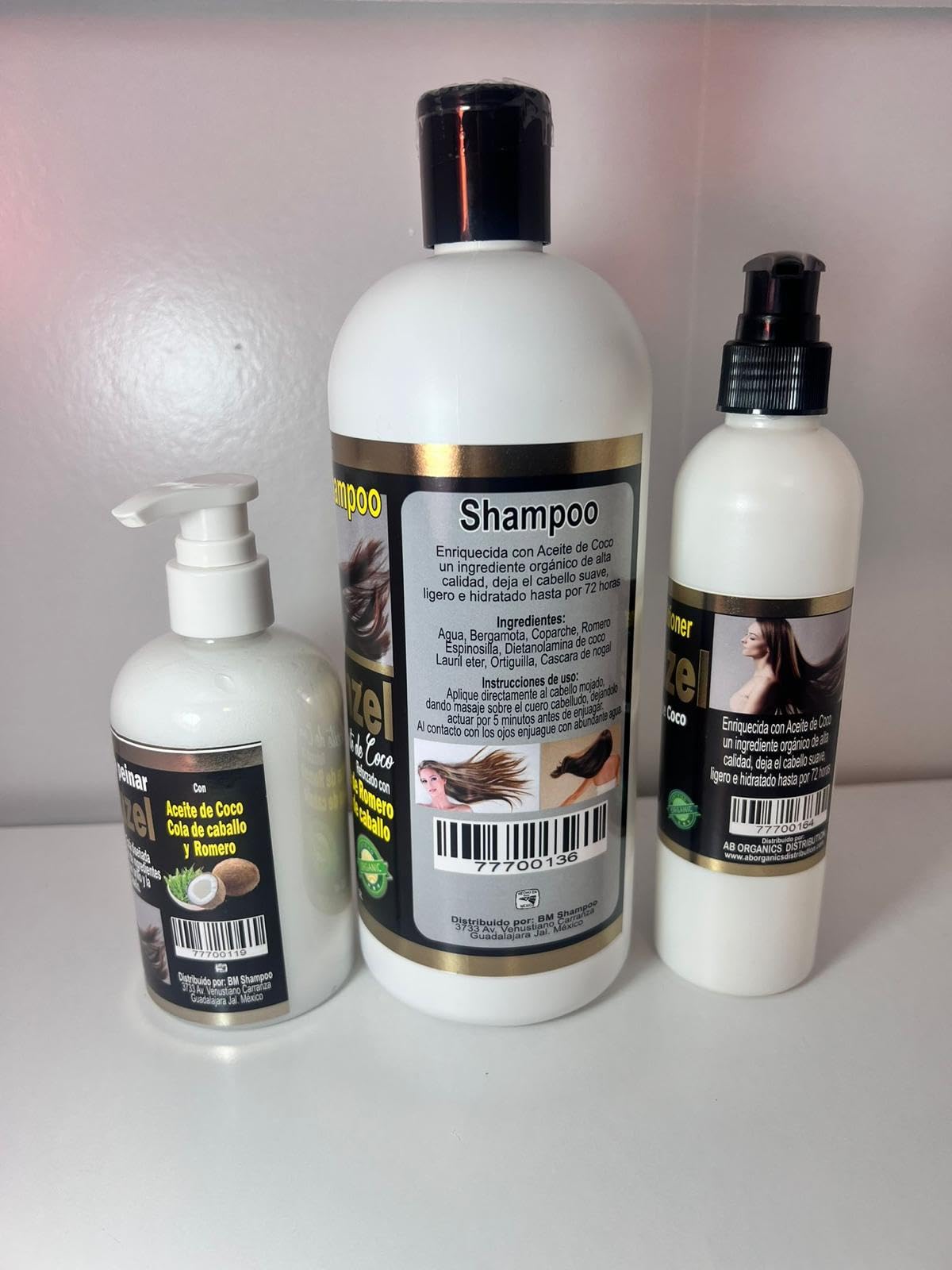 SET DE RAPUNZEL ORGANICO CON ACEITE DE COCO REFORZADO CON ACEITE DE ROMERO Y COLA DE CABALLO PARA FOMENTAR EL CRECIMIENTO LIBRE DE MINOXIDIL, SET SHAMPOO, LEAVE-IN CONDITIONER Y CREMA DE PEINAR