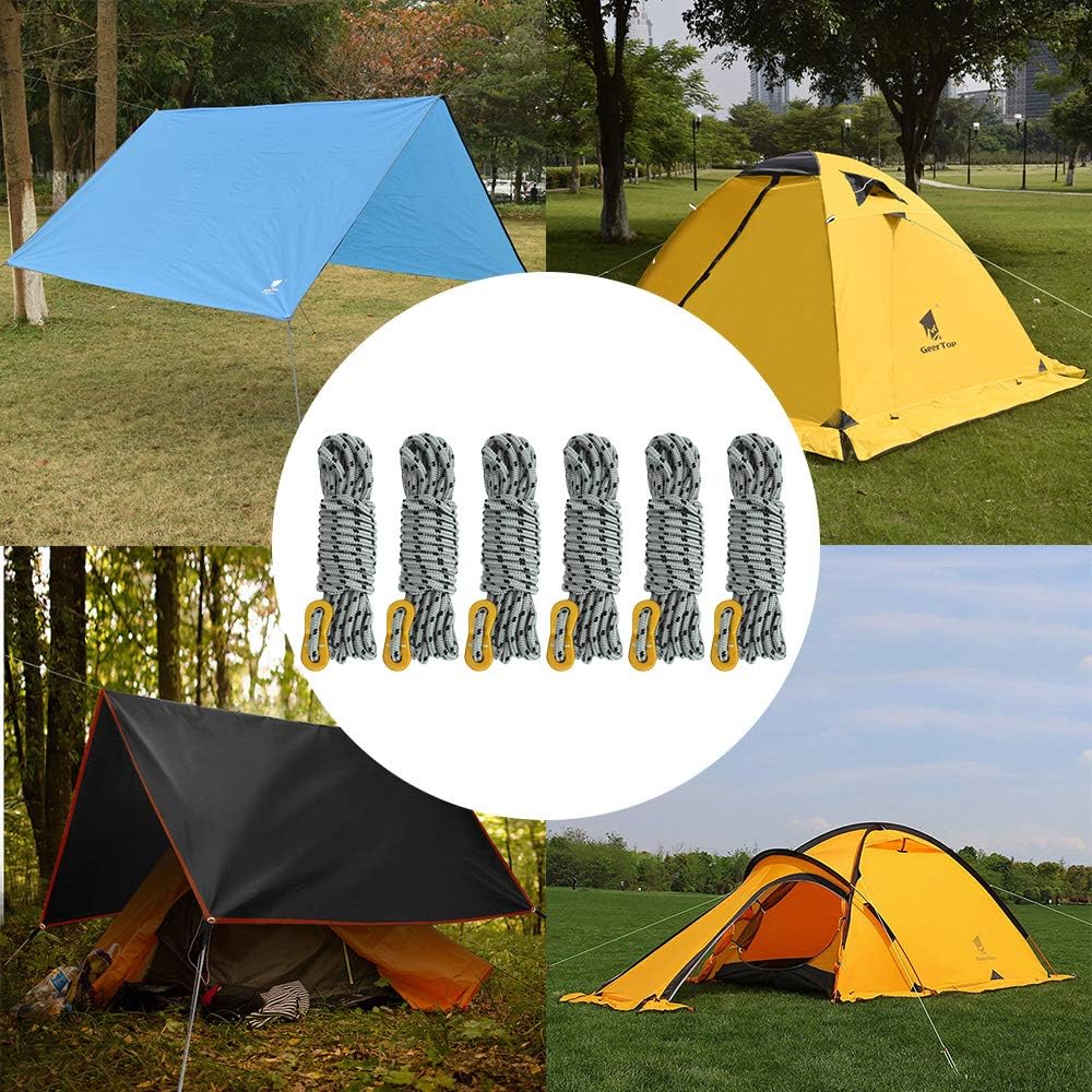 GEERTOP 5 mm Camping Tent Guylines with s with Aluminum Tensioner Ultralight Tent Cords for Camp Tent Tarp, Canopy Shelter, Camping Hiking Backpacking Travel Gray : Sports & Outdoors