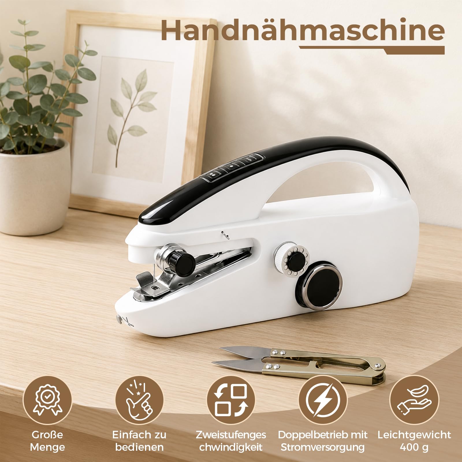 Macchina da cucire manuale, mini macchina da cucire portatile, macchina da cucire elettrica a mano con accessori da cucire, macchina da cucire per principianti, cucito veloce, applicabile su vestiti
