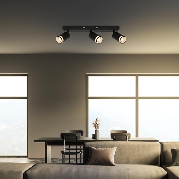 Briloner BRILONER - Plafondlamp met zijlichtuitgang, draaibaar, GU10, plafondlamp, lamp, woonkamerlamp, slaapkamerlamp, keukenlamp, plafondspot, plafondverlichting, 56 cm, zwart photo 2
