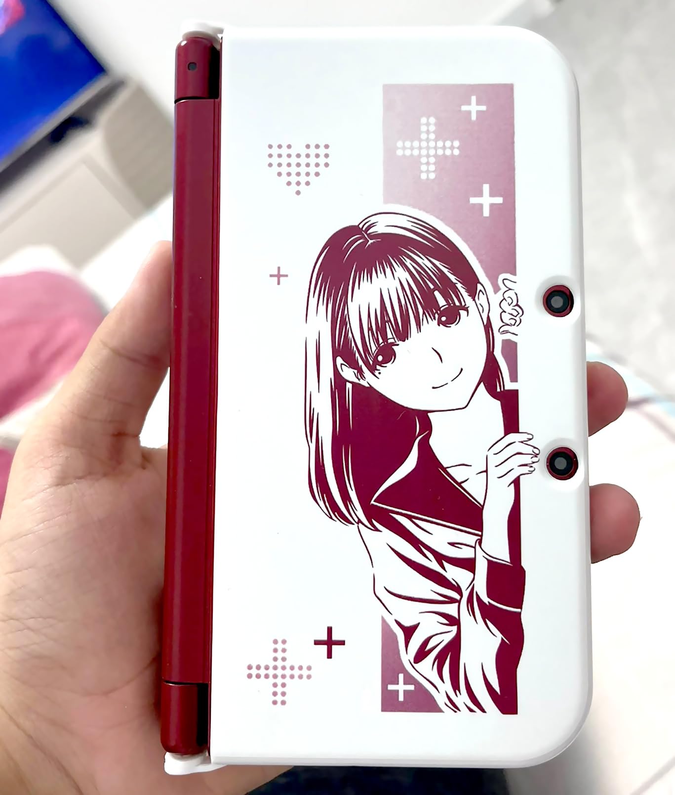 Amazon.co.jp: 3DSLL 保護ケース ホワイト 装飾シェル カバー レッド