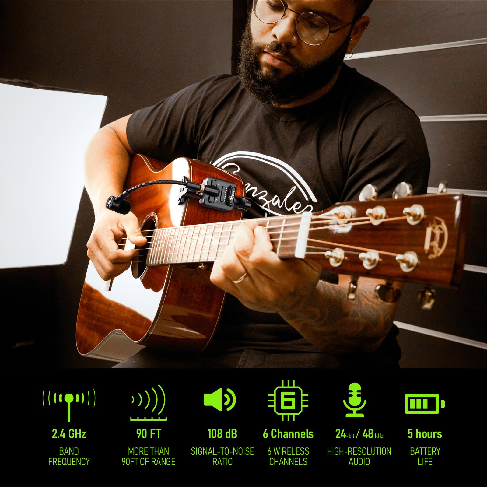 Amazon.com: Xvive A58 5.8GHz Wireless Guitar System U8 Calassical