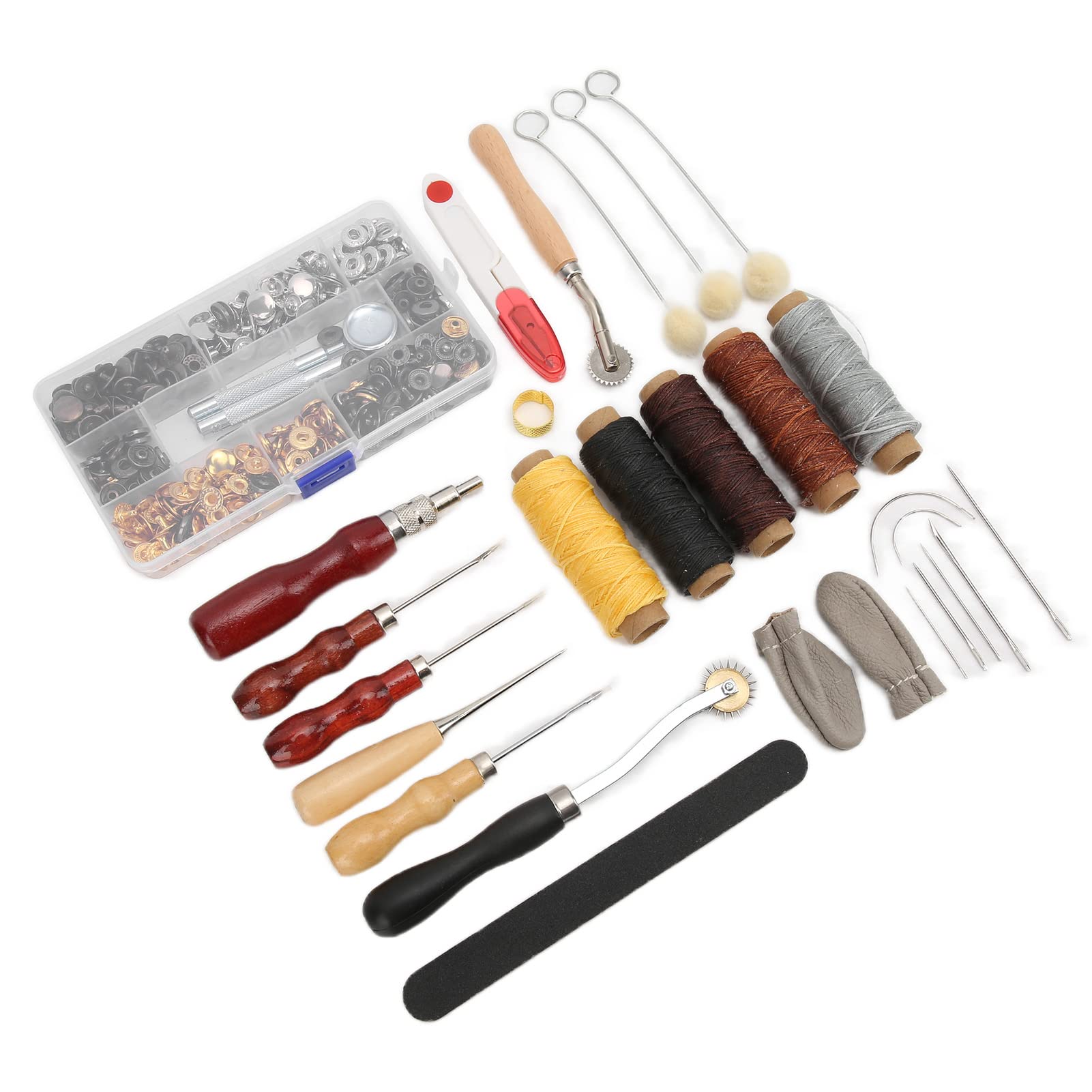 per Attrezzi per la Lavorazione della Pelle, per Cappotti, Tende, Materassi, Set Punteruolo per Cucitura Professionale, Kit Artigianale in Pelle Resistente, Pratico Kit