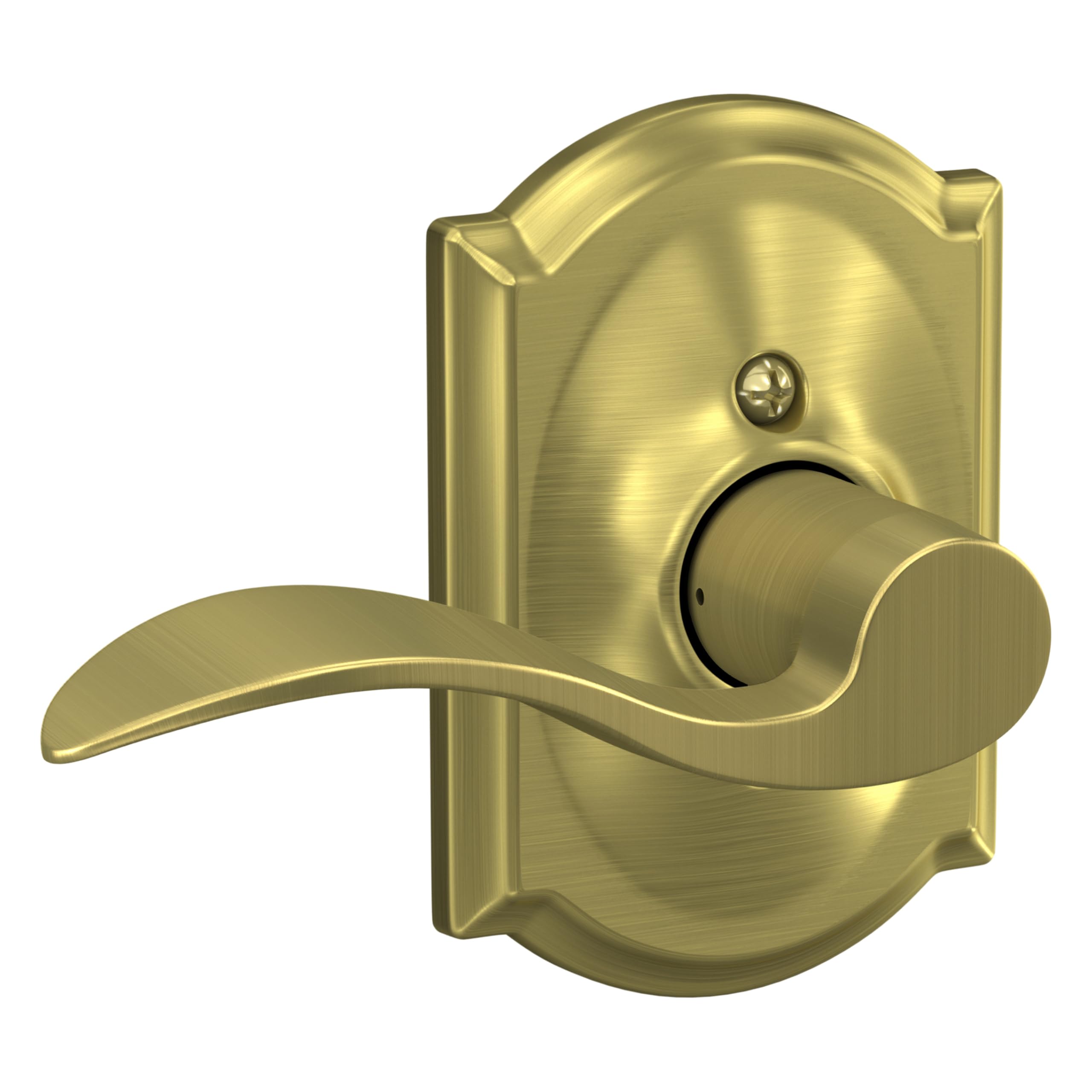 SCHLAGE Accent Non-Turning Dummy Door Handle, Left Handed, Satin Brass