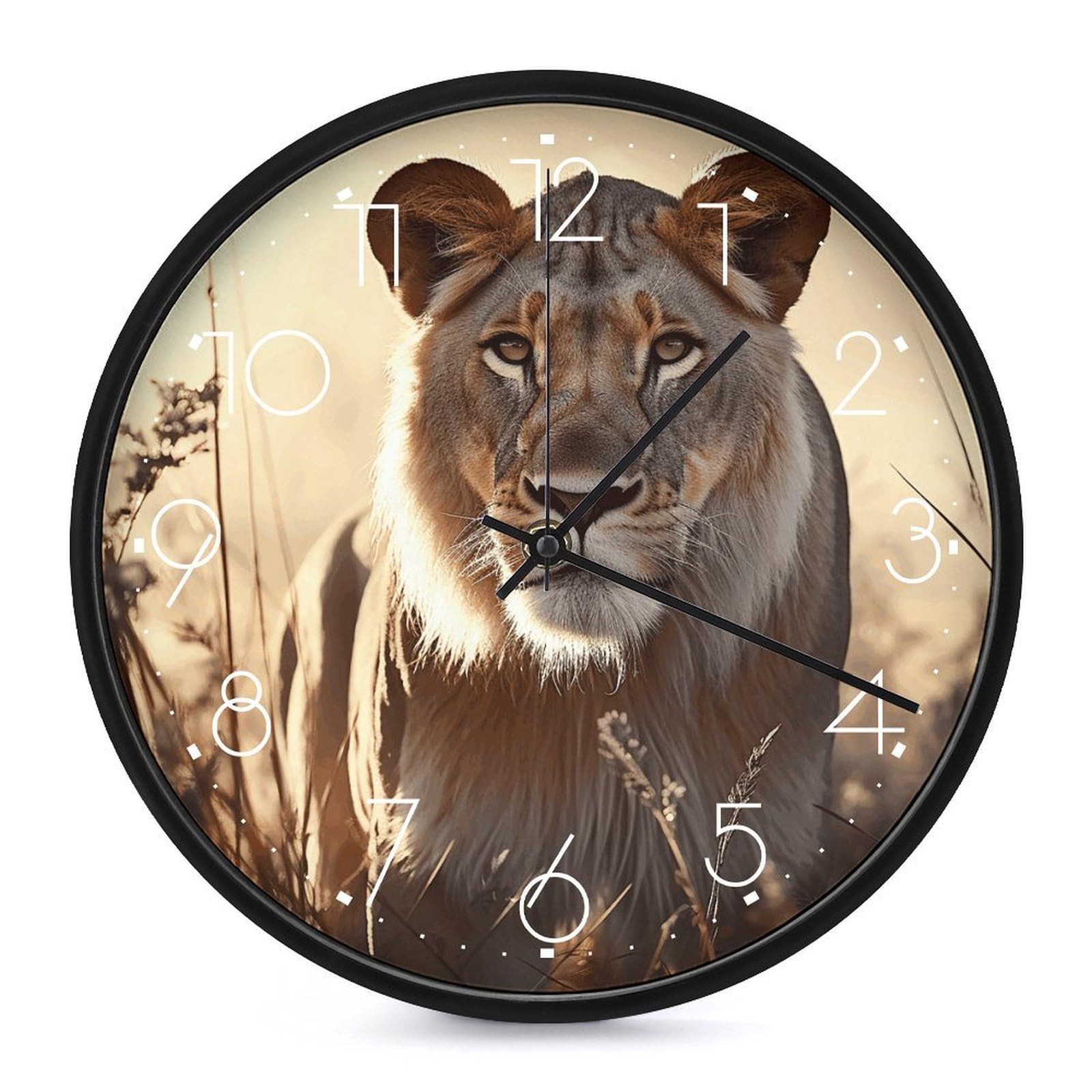 Horloge lion féminine à piles pour sublimer la décoration de votre salon