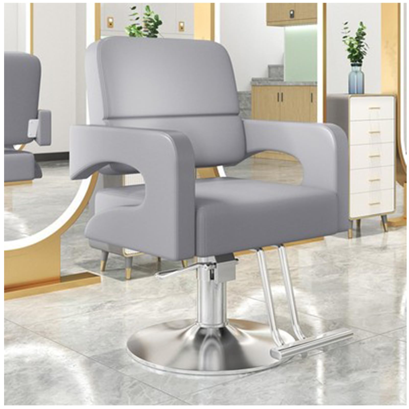 OZBMA Salon Chair for Hair Stylist Wide Seat, Hydraulic Barber with Footrest,Hair Styling Heavy Duty, Beauty Spa Cosmetology Shampoo Hairdressing Equipment,D (E)